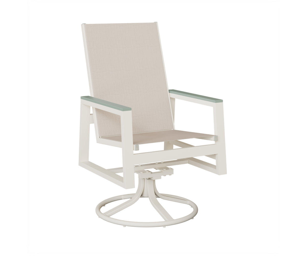Vida High-Back Sling Swivel Rocker Dining Chair