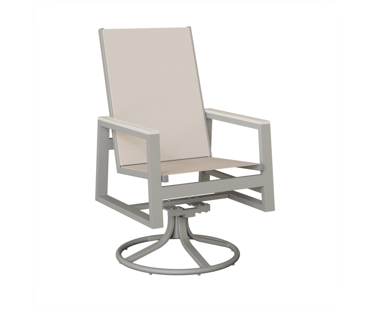 Vida High-Back Padded Sling Swivel Rocker Dining Chair