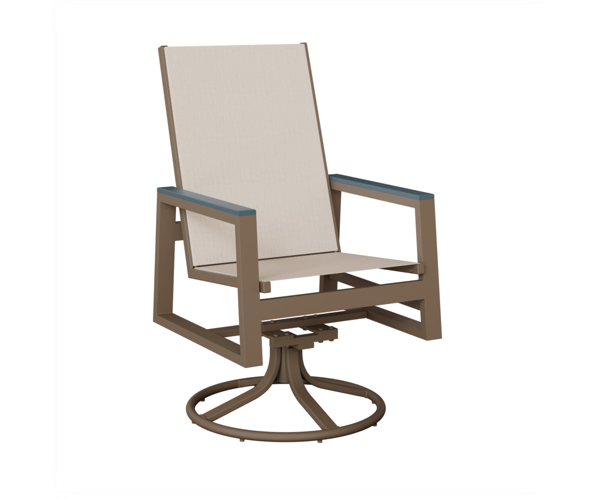 Vida High-Back Padded Sling Swivel Rocker Dining Chair