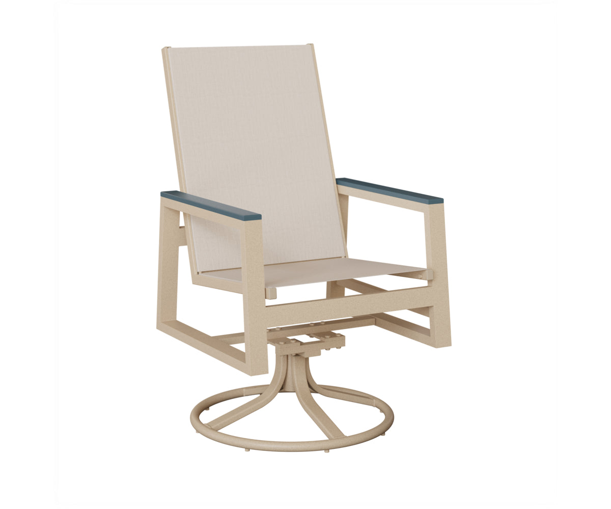 Vida High-Back Padded Sling Swivel Rocker Dining Chair
