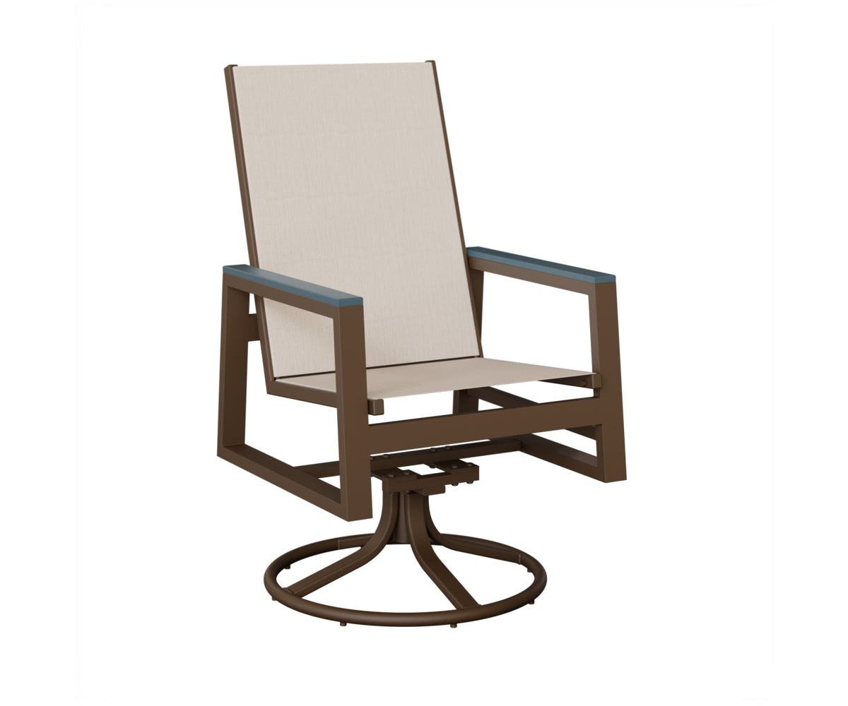 Vida High-Back Padded Sling Swivel Rocker Dining Chair