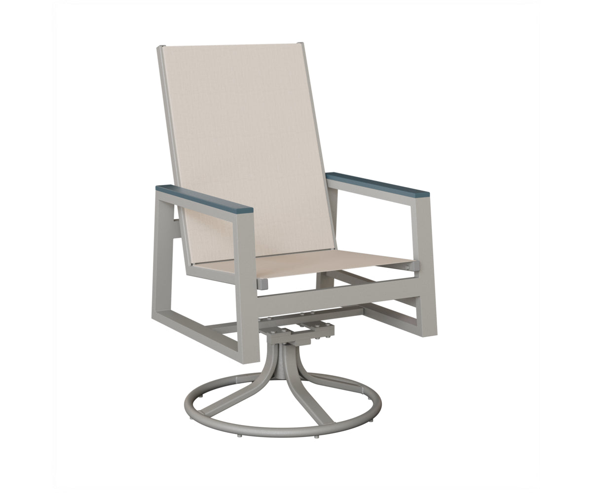 Vida High-Back Sling Swivel Rocker Dining Chair