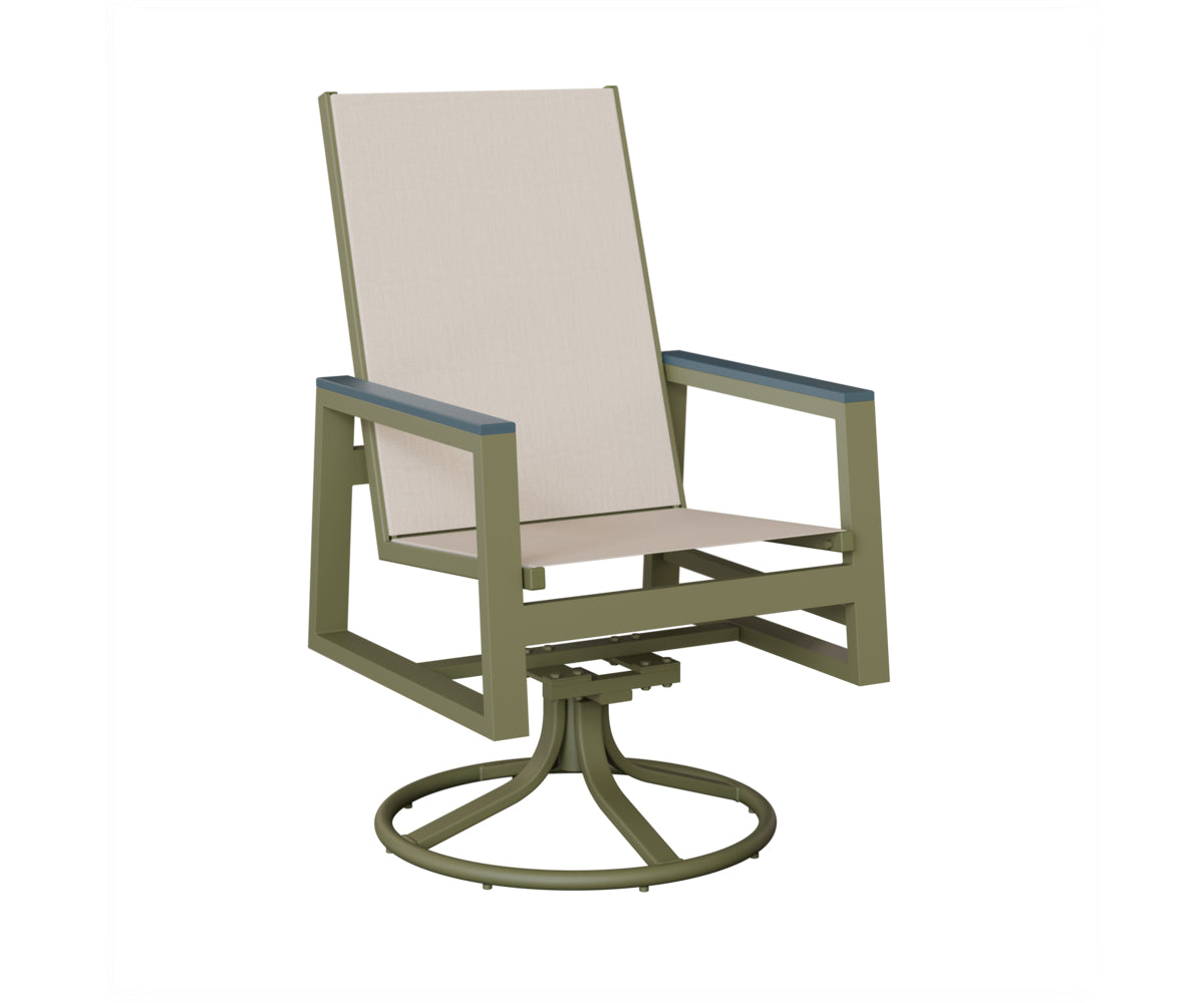 Vida High-Back Padded Sling Swivel Rocker Dining Chair
