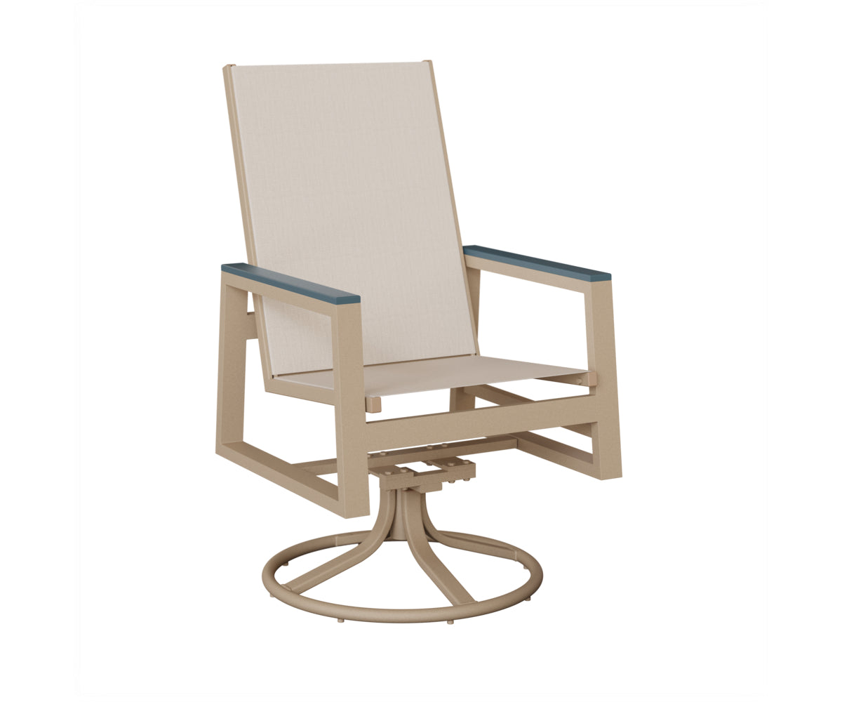 Vida High-Back Sling Swivel Rocker Dining Chair