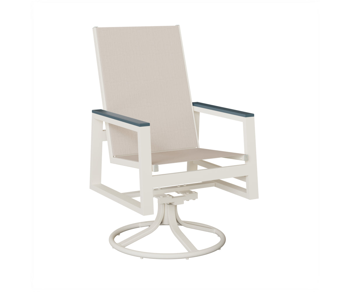 Vida High-Back Padded Sling Swivel Rocker Dining Chair