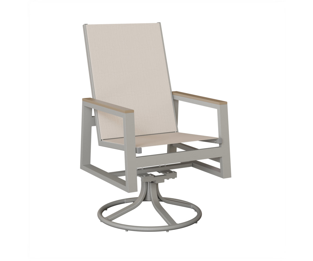 Vida High-Back Padded Sling Swivel Rocker Dining Chair