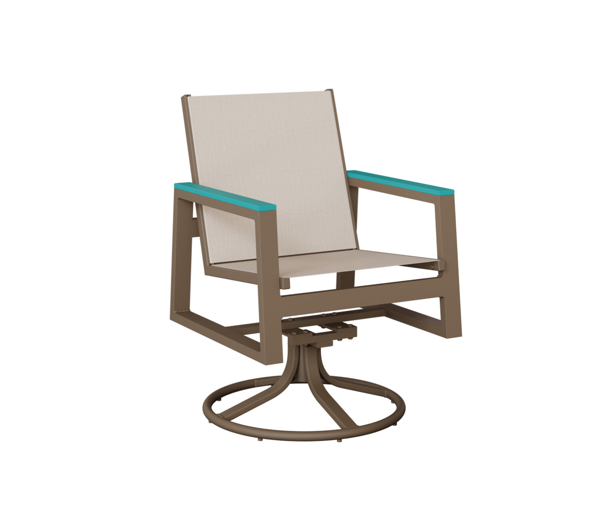 Vida Padded Sling Swivel Rocker Dining Chair