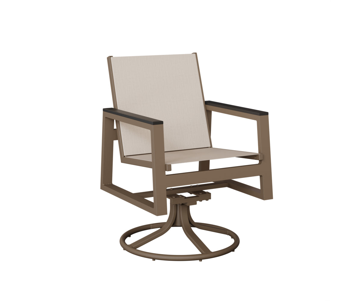 Vida Padded Sling Swivel Rocker Dining Chair