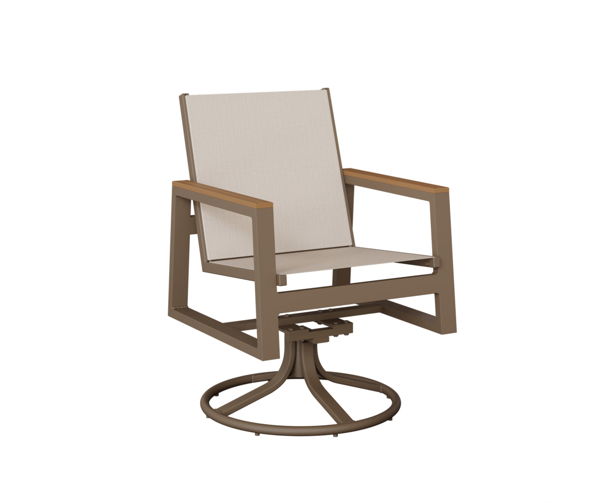 Vida Padded Sling Swivel Rocker Dining Chair