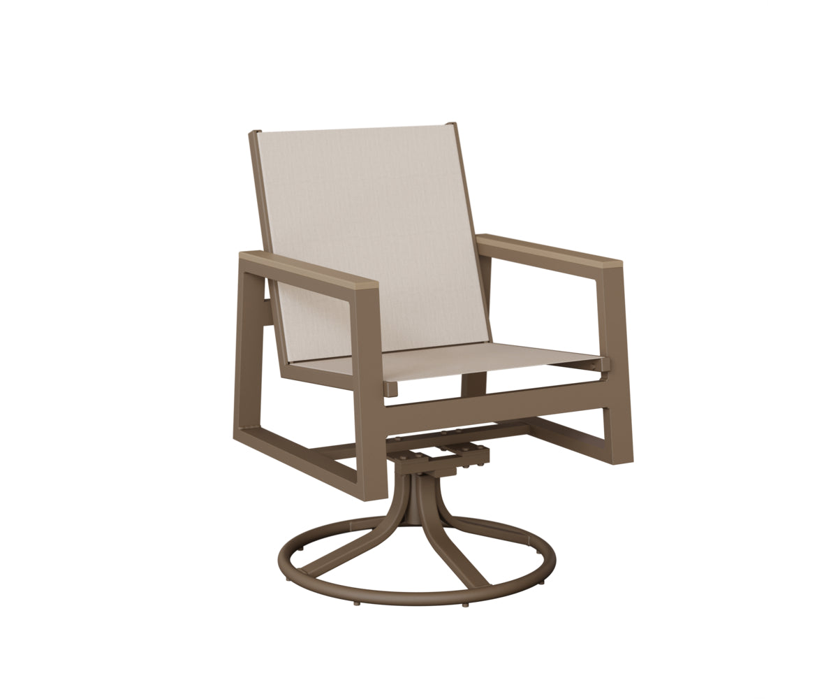 Vida Padded Sling Swivel Rocker Dining Chair