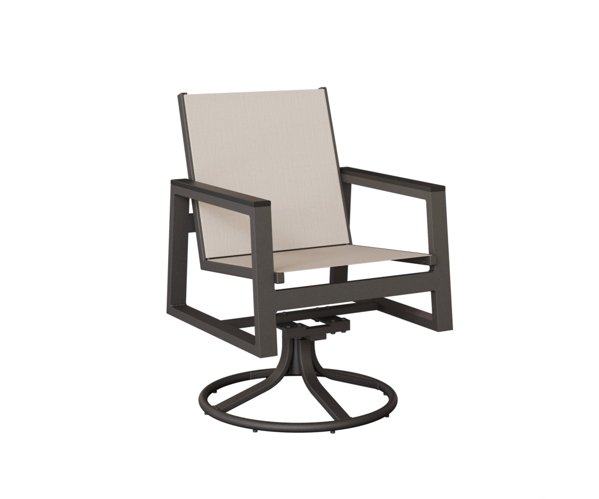 Vida Padded Sling Swivel Rocker Dining Chair