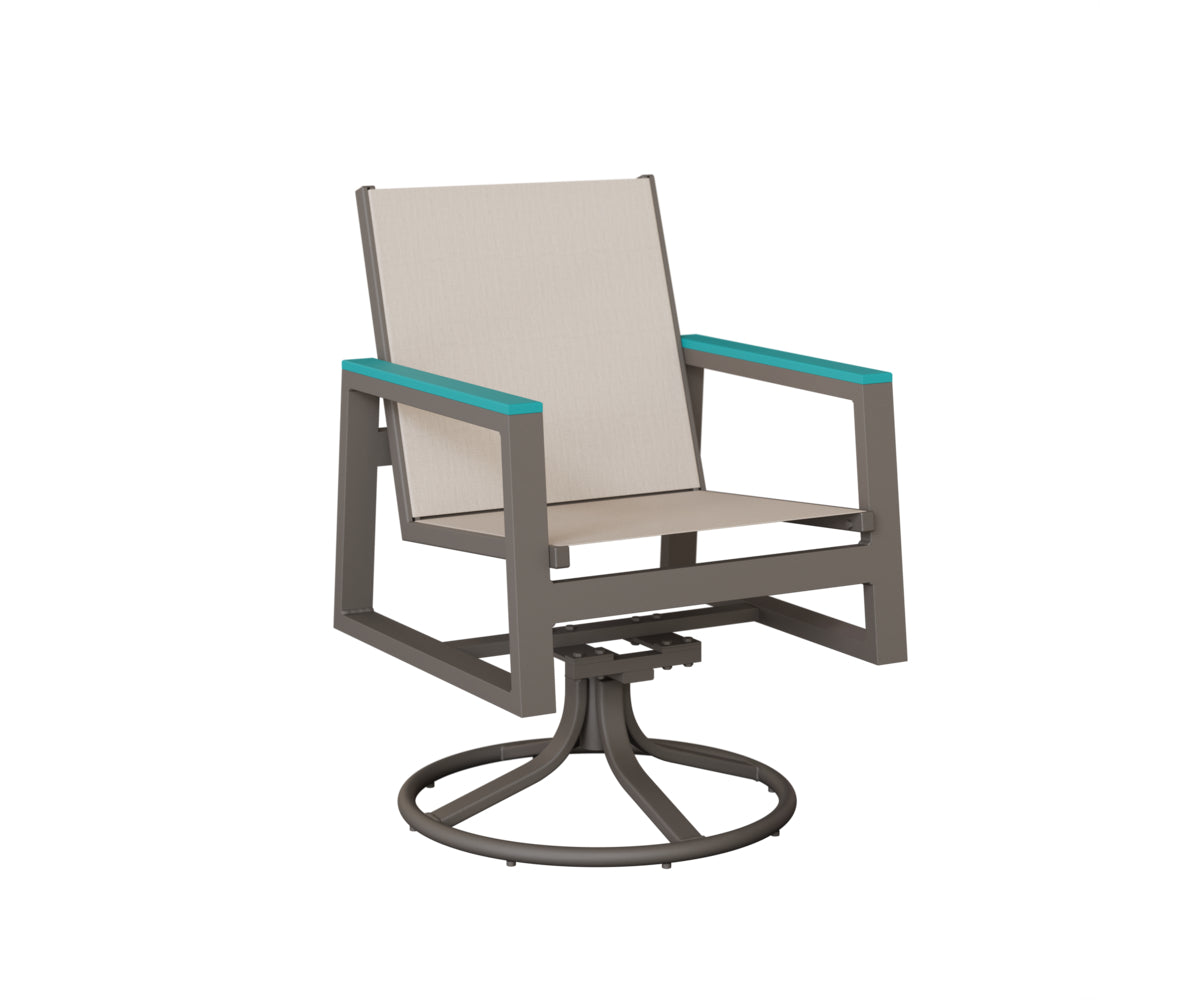Vida Padded Sling Swivel Rocker Dining Chair