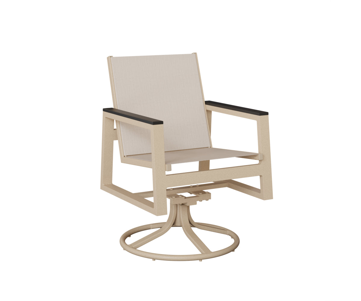 Vida Sling Swivel Rocker Dining Chair