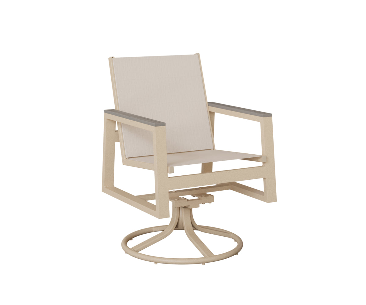 Vida Padded Sling Swivel Rocker Dining Chair