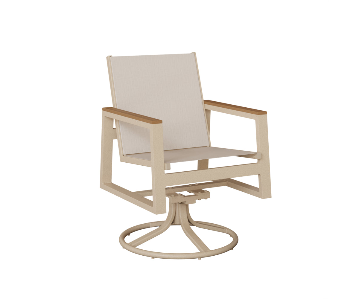 Vida Padded Sling Swivel Rocker Dining Chair