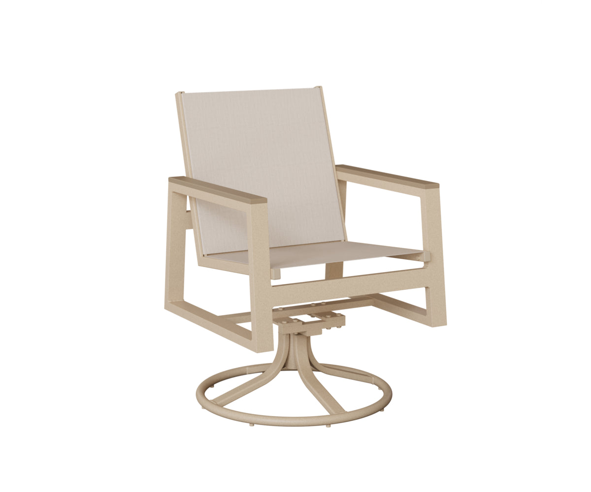 Vida Padded Sling Swivel Rocker Dining Chair