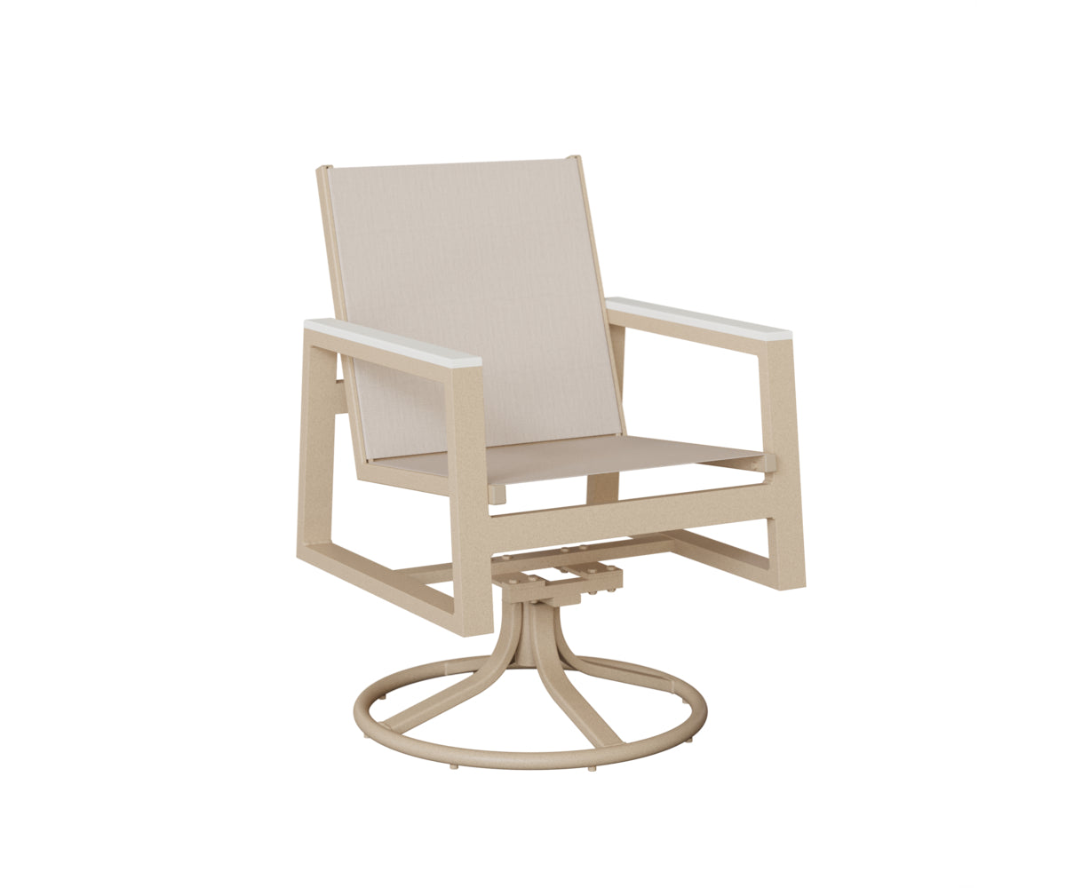 Vida Padded Sling Swivel Rocker Dining Chair