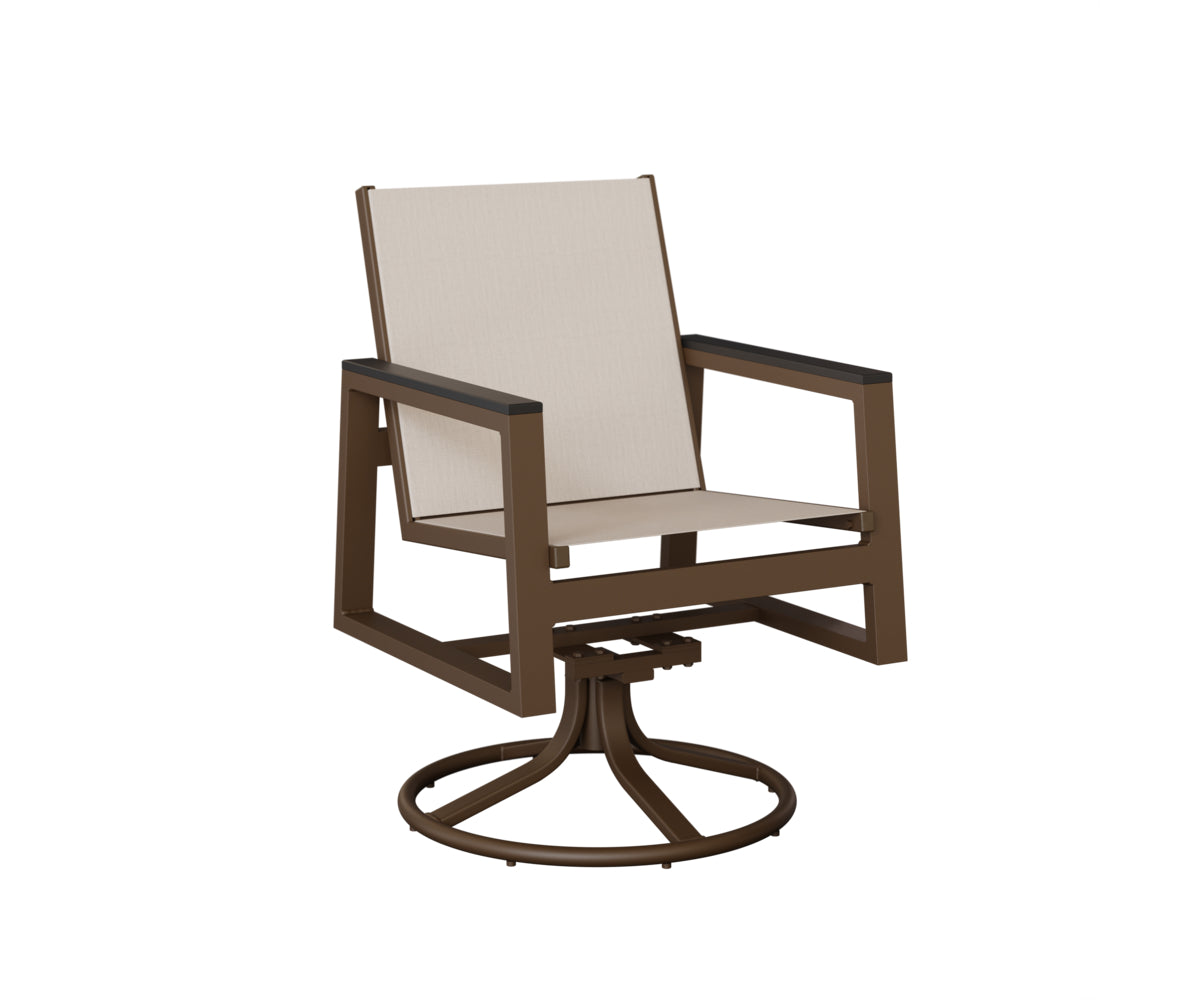 Vida Padded Sling Swivel Rocker Dining Chair