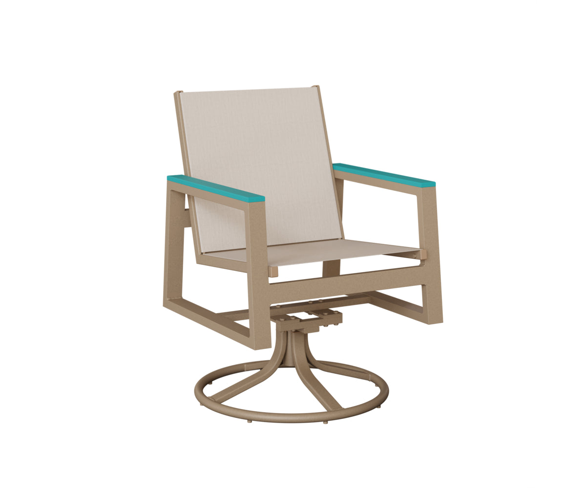 Vida Padded Sling Swivel Rocker Dining Chair