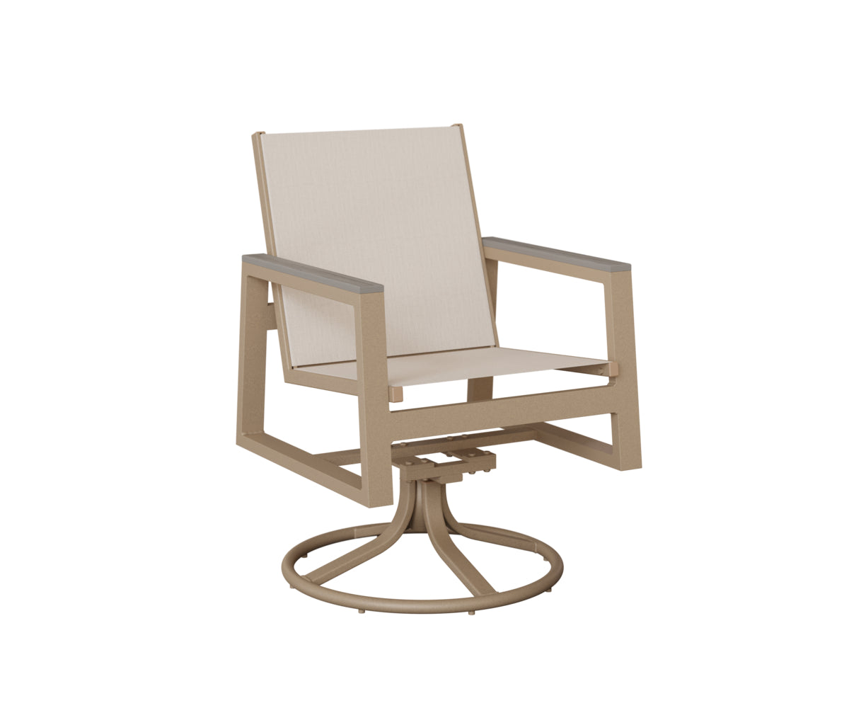 Vida Padded Sling Swivel Rocker Dining Chair