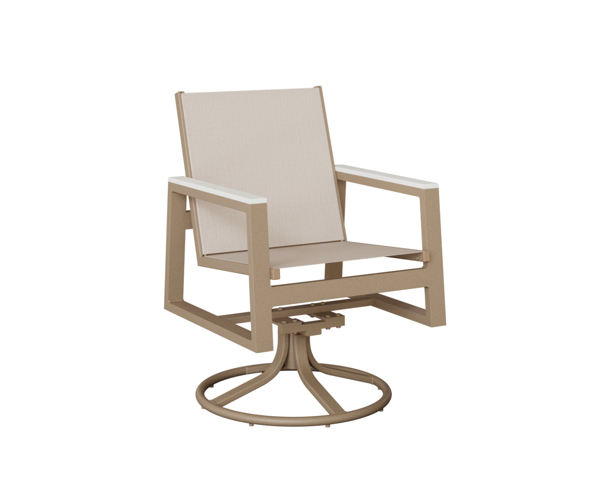 Vida Padded Sling Swivel Rocker Dining Chair