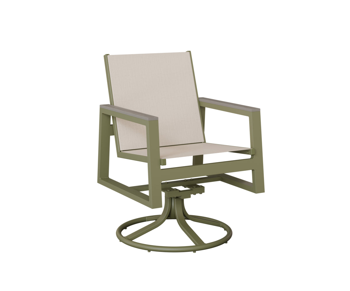 Vida Padded Sling Swivel Rocker Dining Chair