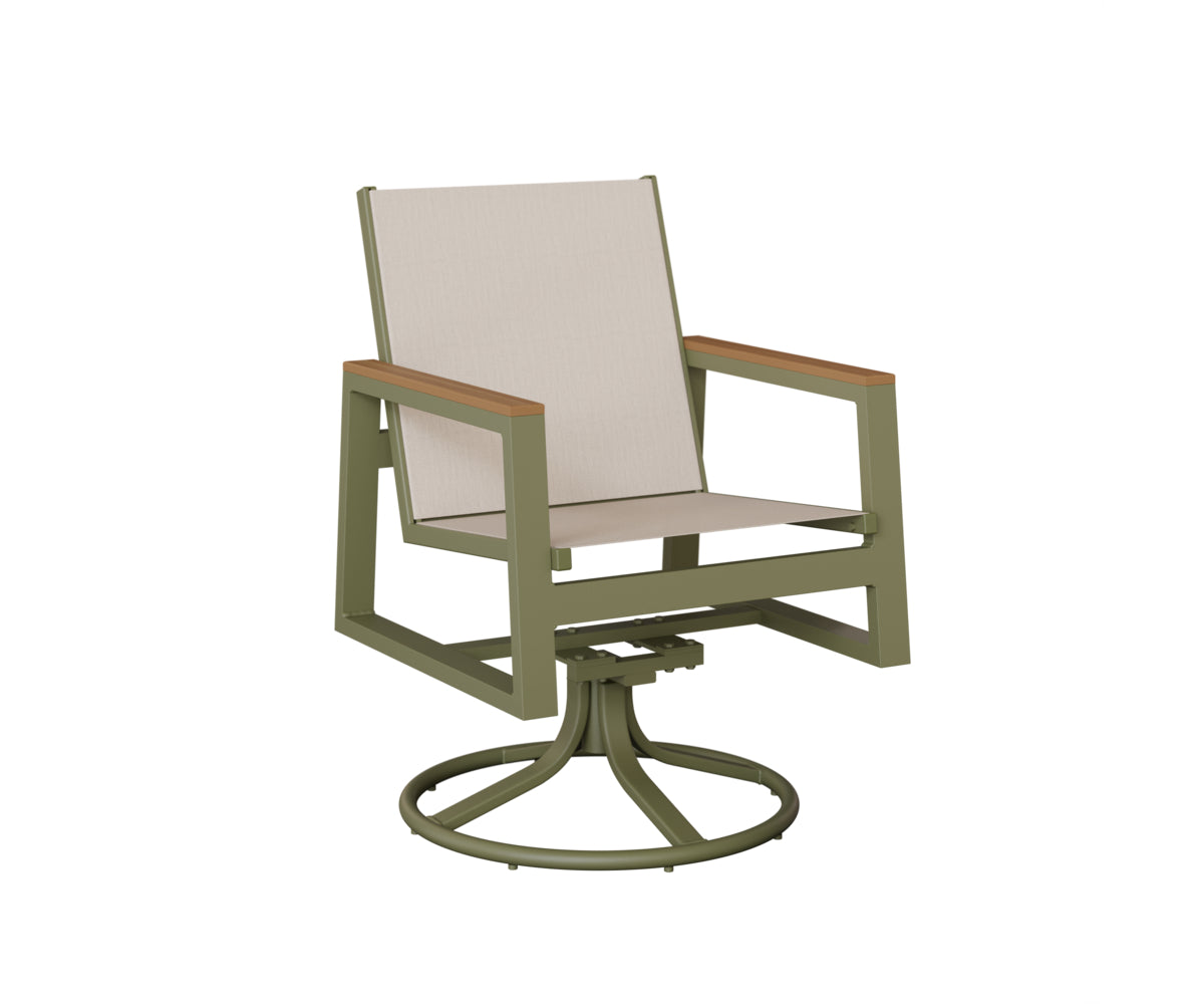 Vida Padded Sling Swivel Rocker Dining Chair