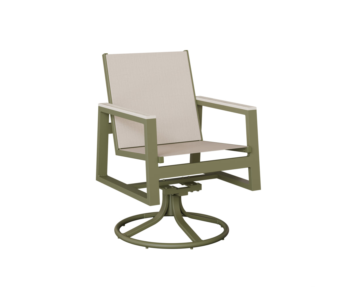 Vida Padded Sling Swivel Rocker Dining Chair
