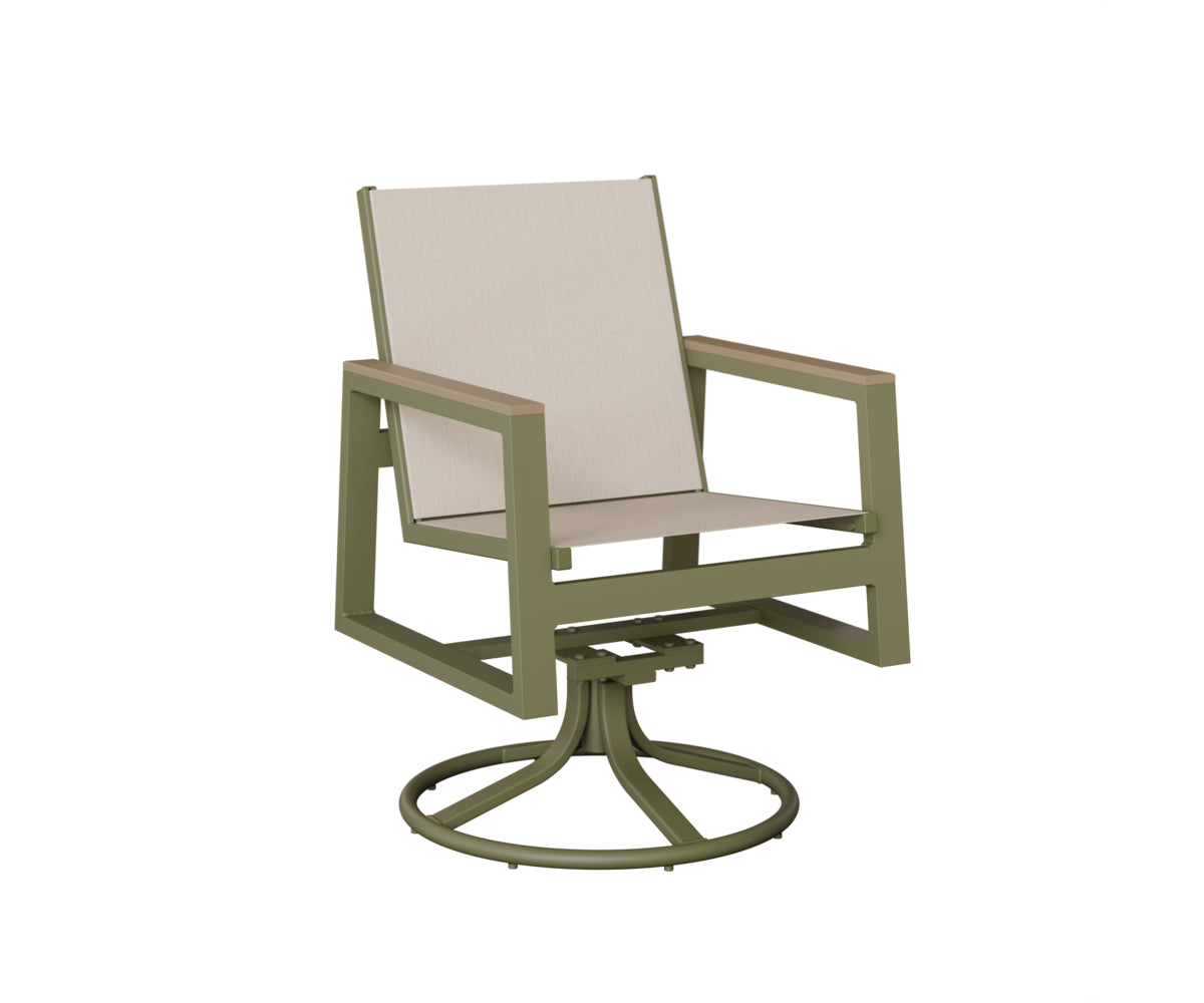 Vida Padded Sling Swivel Rocker Dining Chair