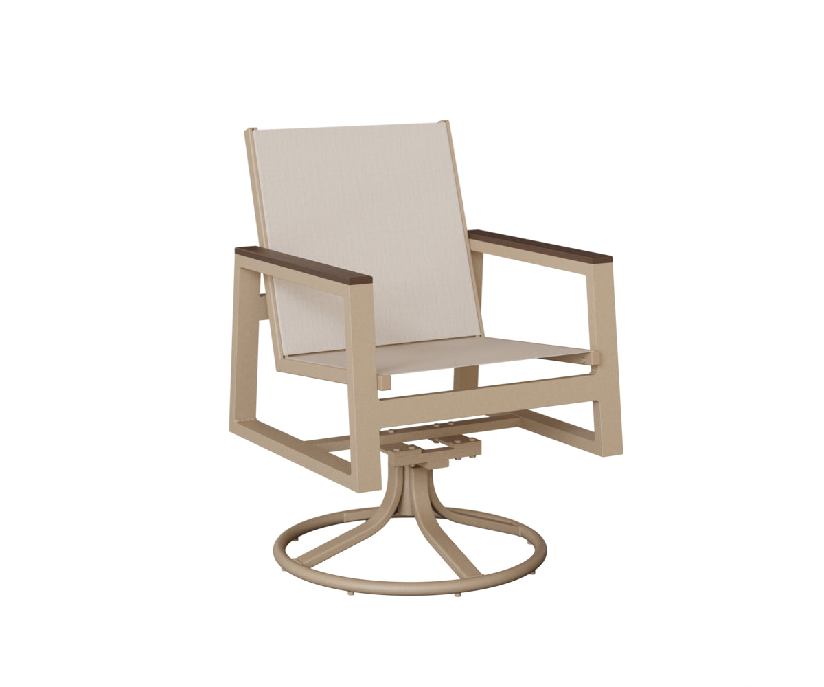 Vida Sling Swivel Rocker Dining Chair