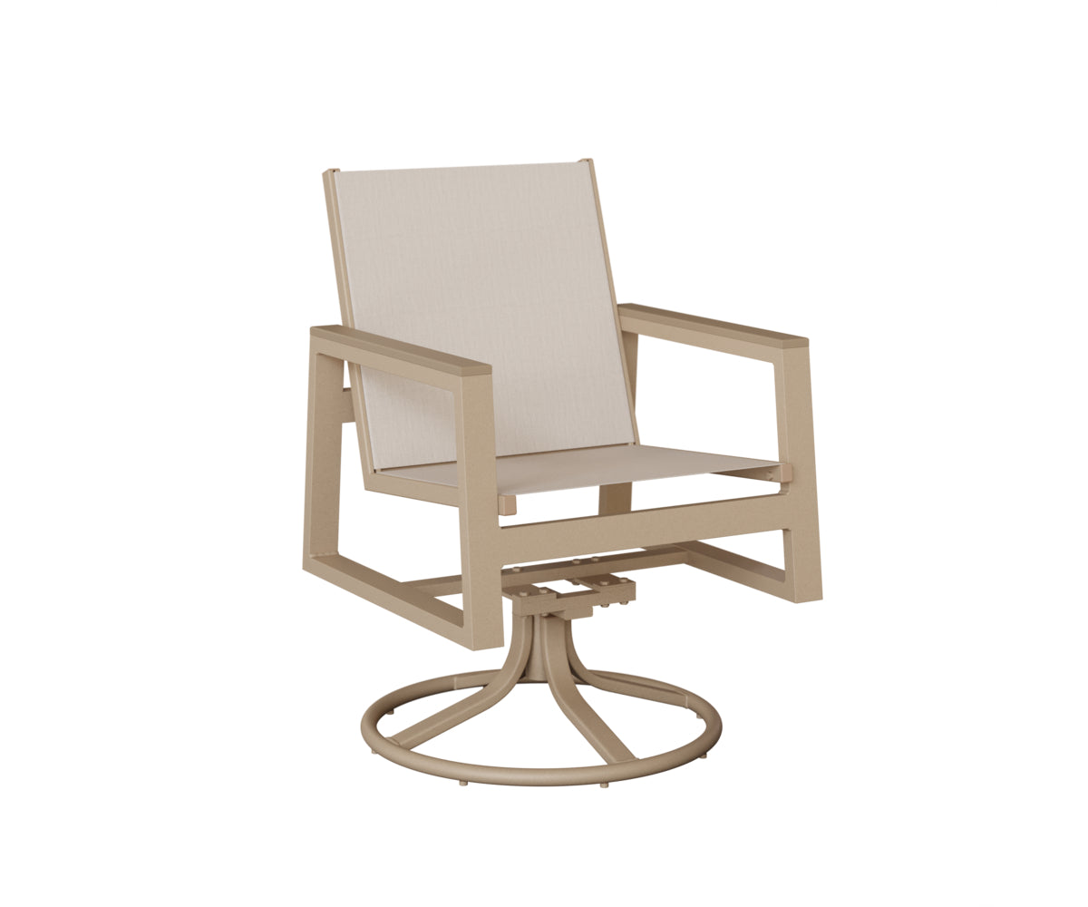 Vida Padded Sling Swivel Rocker Dining Chair