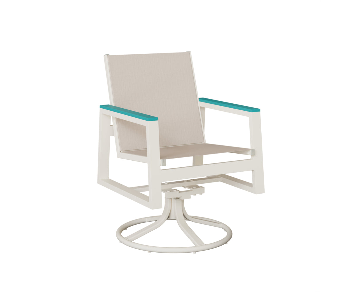 Vida Padded Sling Swivel Rocker Dining Chair
