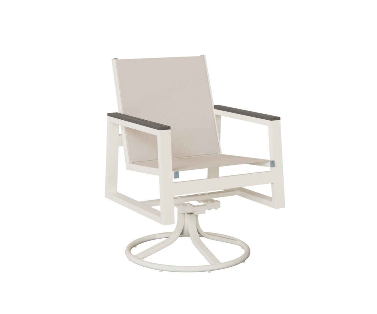 Vida Padded Sling Swivel Rocker Dining Chair