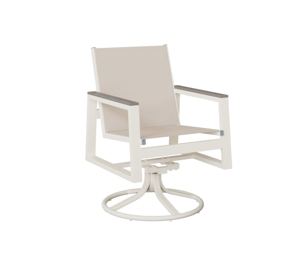 Vida Padded Sling Swivel Rocker Dining Chair