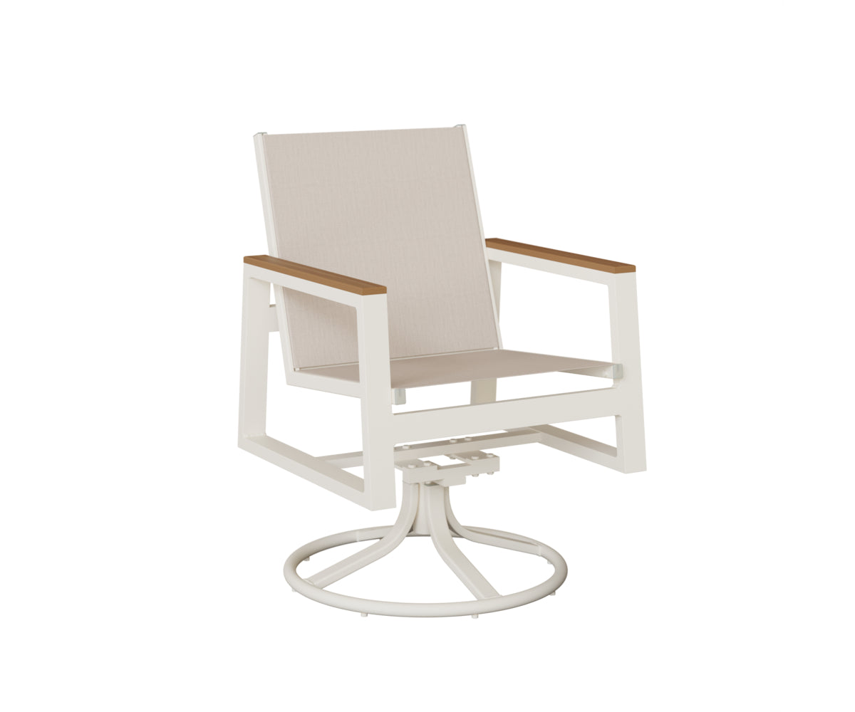 Vida Padded Sling Swivel Rocker Dining Chair