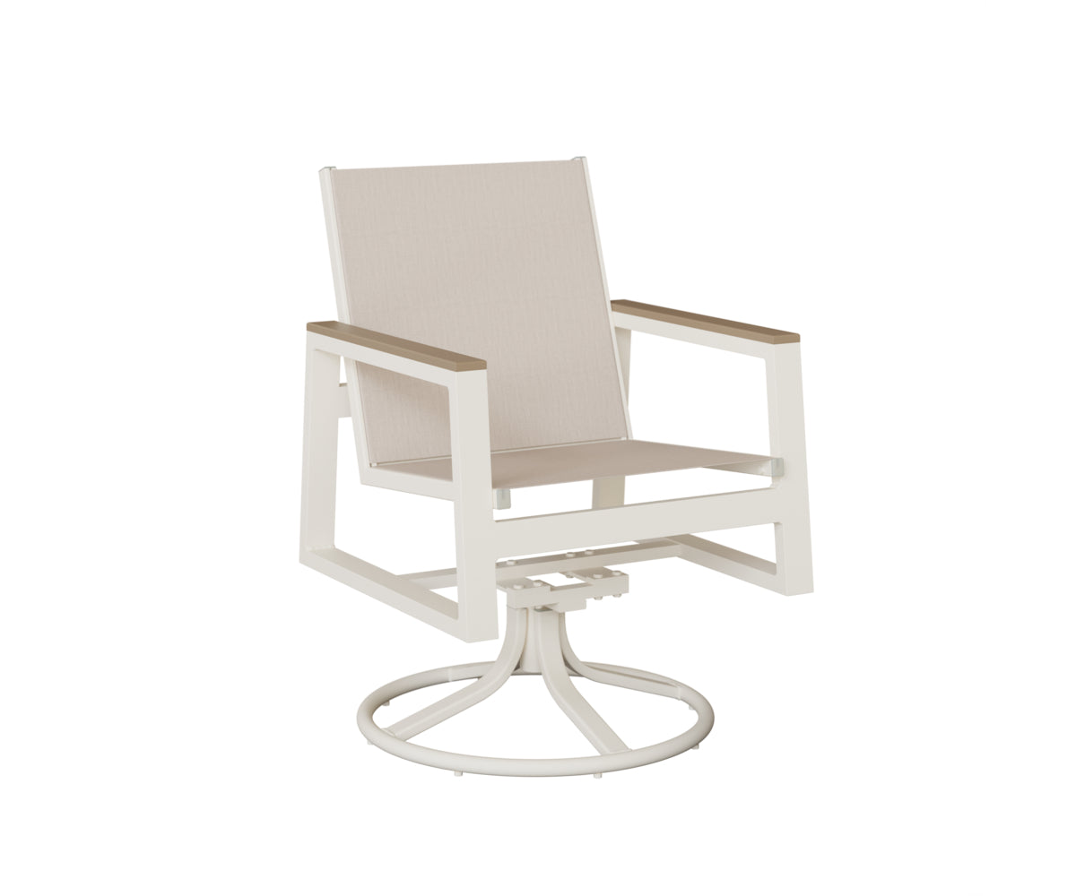 Vida Padded Sling Swivel Rocker Dining Chair