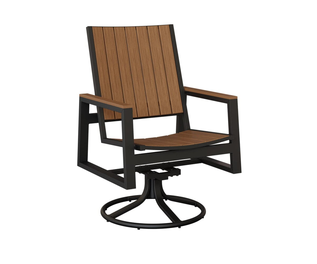 Vida Poly Swivel Rocker Dining Chair Dining Chairs Rockwood Outdoor Furniture Black Natural Finish: Antique Mahogany 