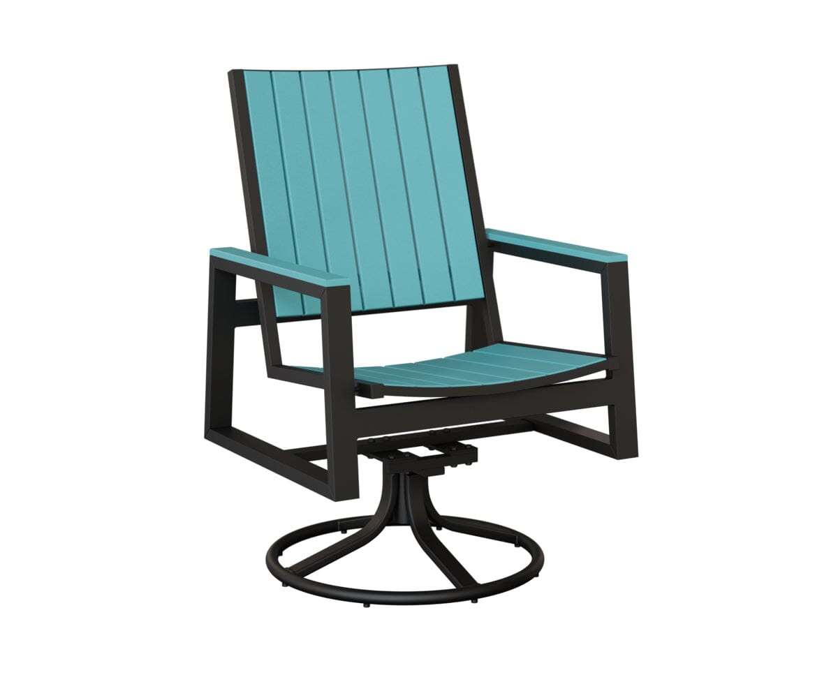 Vida Poly Swivel Rocker Dining Chair Dining Chairs Rockwood Outdoor Furniture Black Aruba Blue 