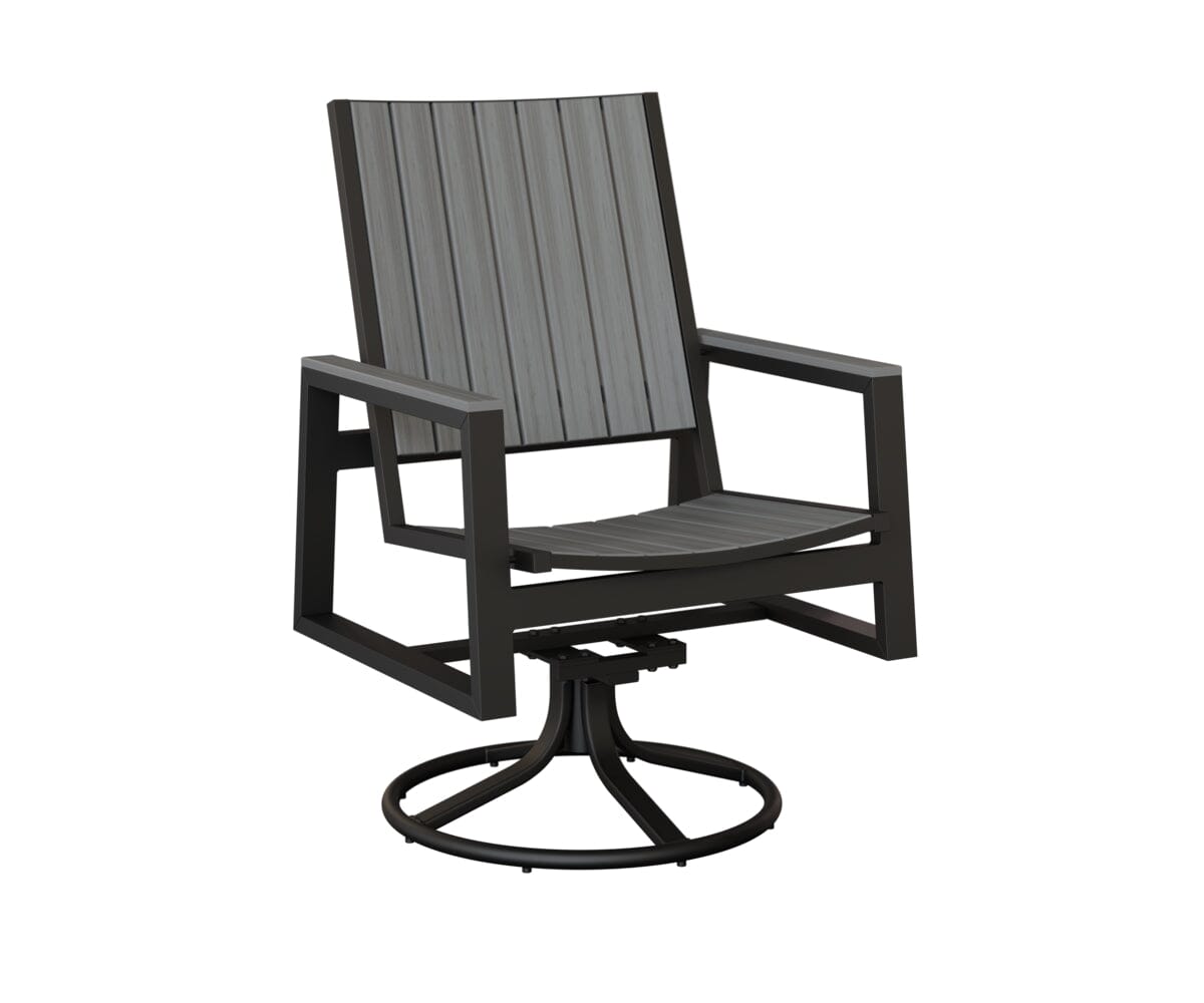 Vida Poly Swivel Rocker Dining Chair Dining Chairs Rockwood Outdoor Furniture Black Natural Finish: Driftwood 