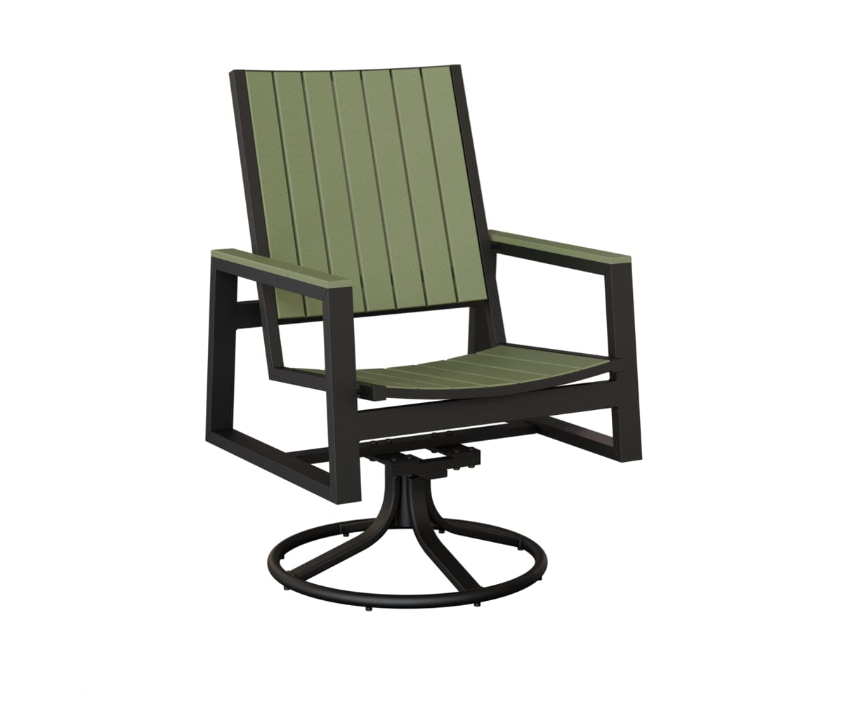 Vida Poly Swivel Rocker Dining Chair Dining Chairs Rockwood Outdoor Furniture Black Sage 