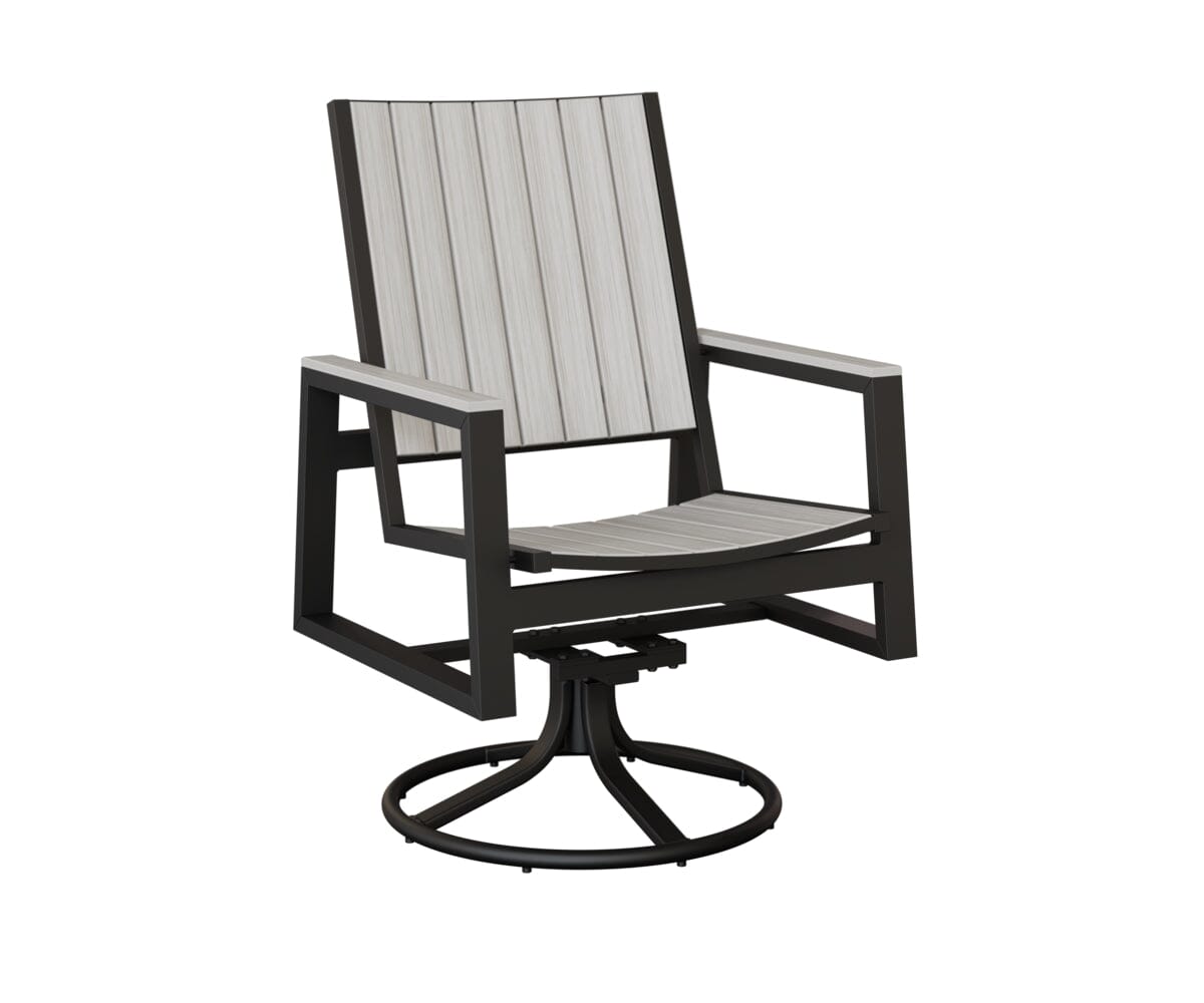 Vida Poly Swivel Rocker Dining Chair Dining Chairs Rockwood Outdoor Furniture Black Natural Finish: Seashell 