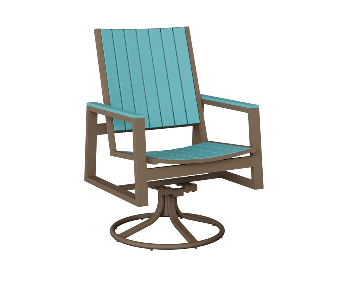 Vida Poly Swivel Rocker Dining Chair Dining Chairs Rockwood Outdoor Furniture Clay Aruba Blue 