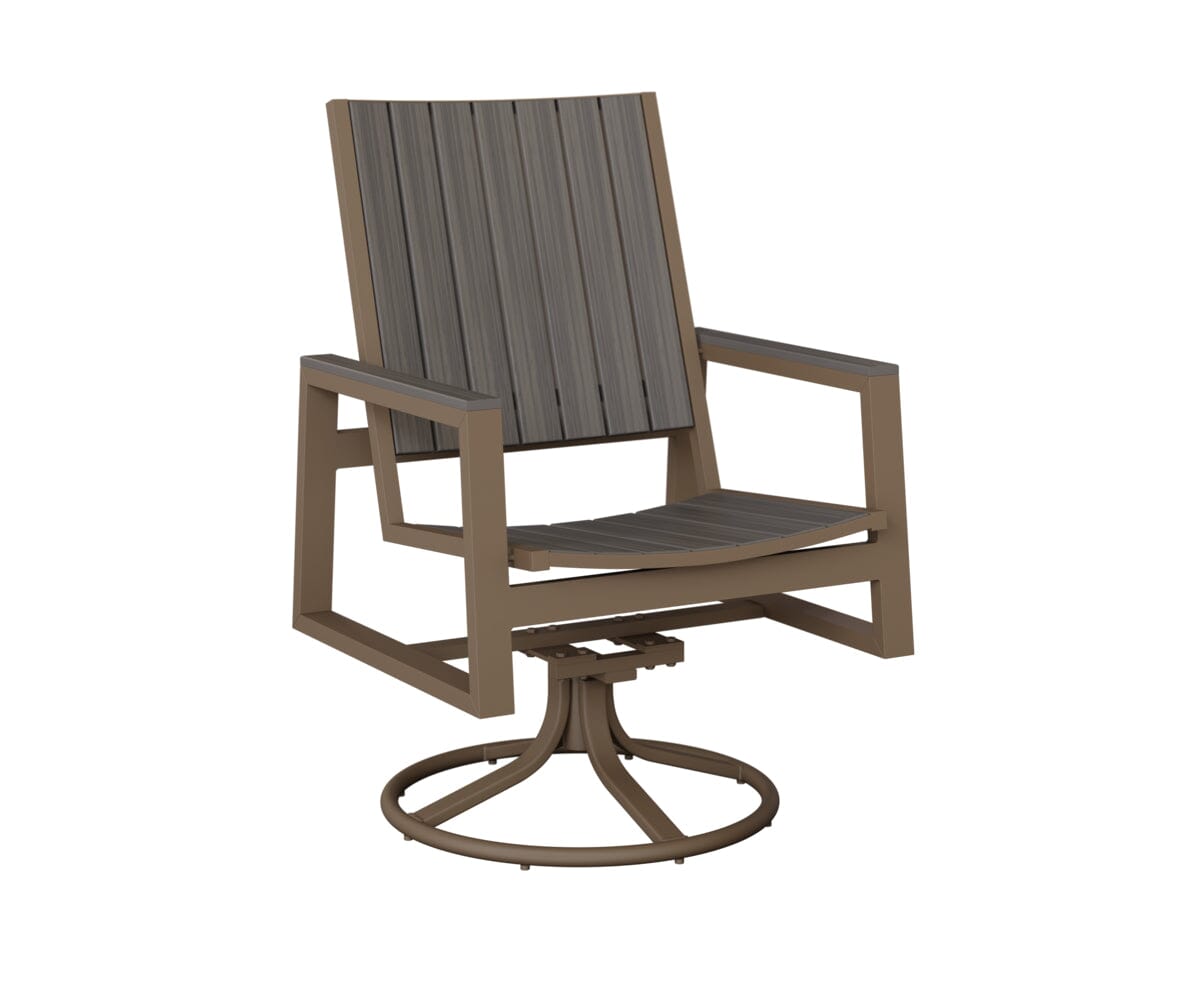 Vida Poly Swivel Rocker Dining Chair Dining Chairs Rockwood Outdoor Furniture Clay Natural Finish: Coastal Gray 