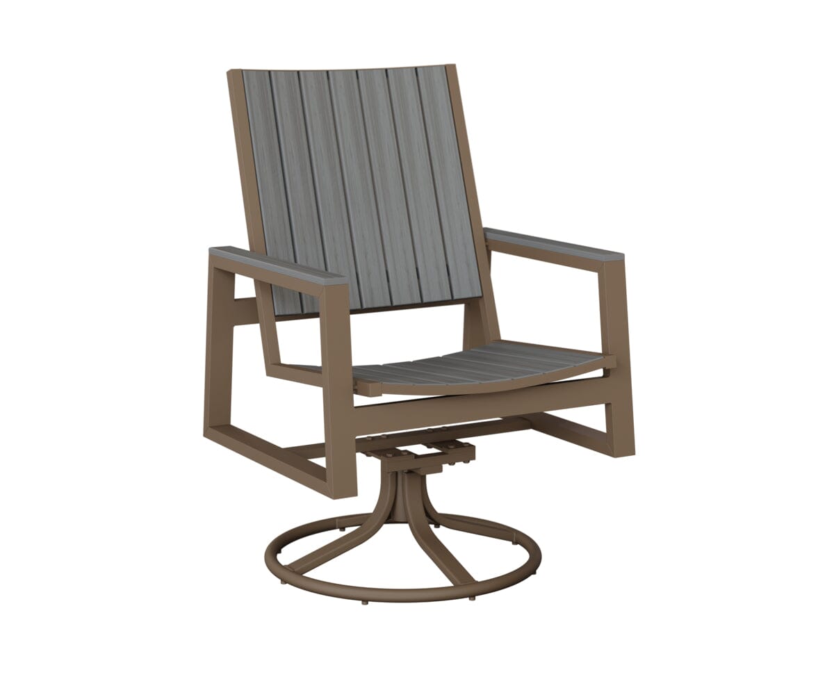 Vida Poly Swivel Rocker Dining Chair Dining Chairs Rockwood Outdoor Furniture Clay Natural Finish: Driftwood 