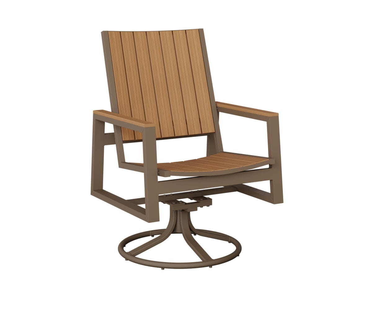 Vida Poly Swivel Rocker Dining Chair Dining Chairs Rockwood Outdoor Furniture Clay Natural Finish: Natural Teak 