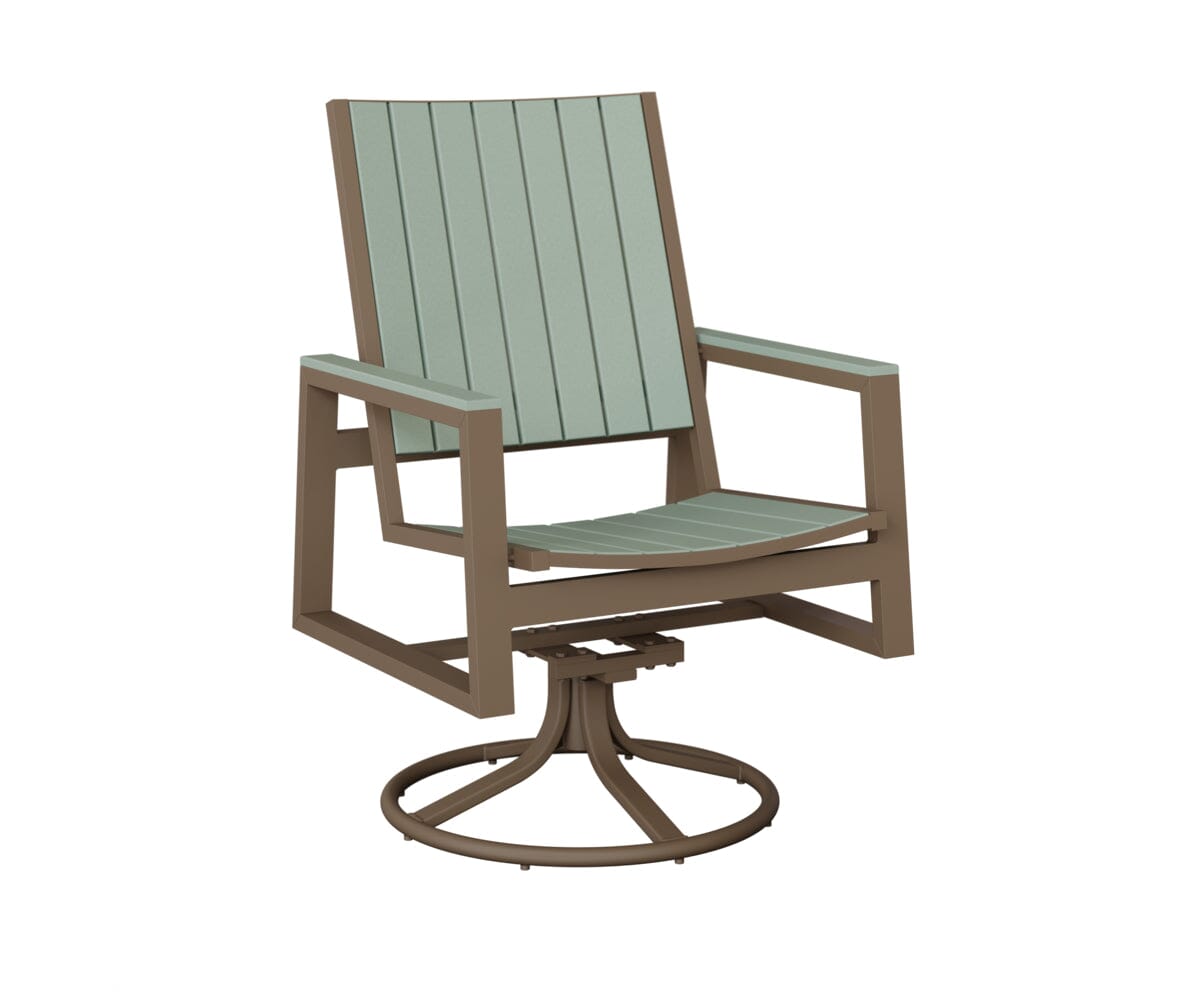 Vida Poly Swivel Rocker Dining Chair Dining Chairs Rockwood Outdoor Furniture Clay Sea foam 