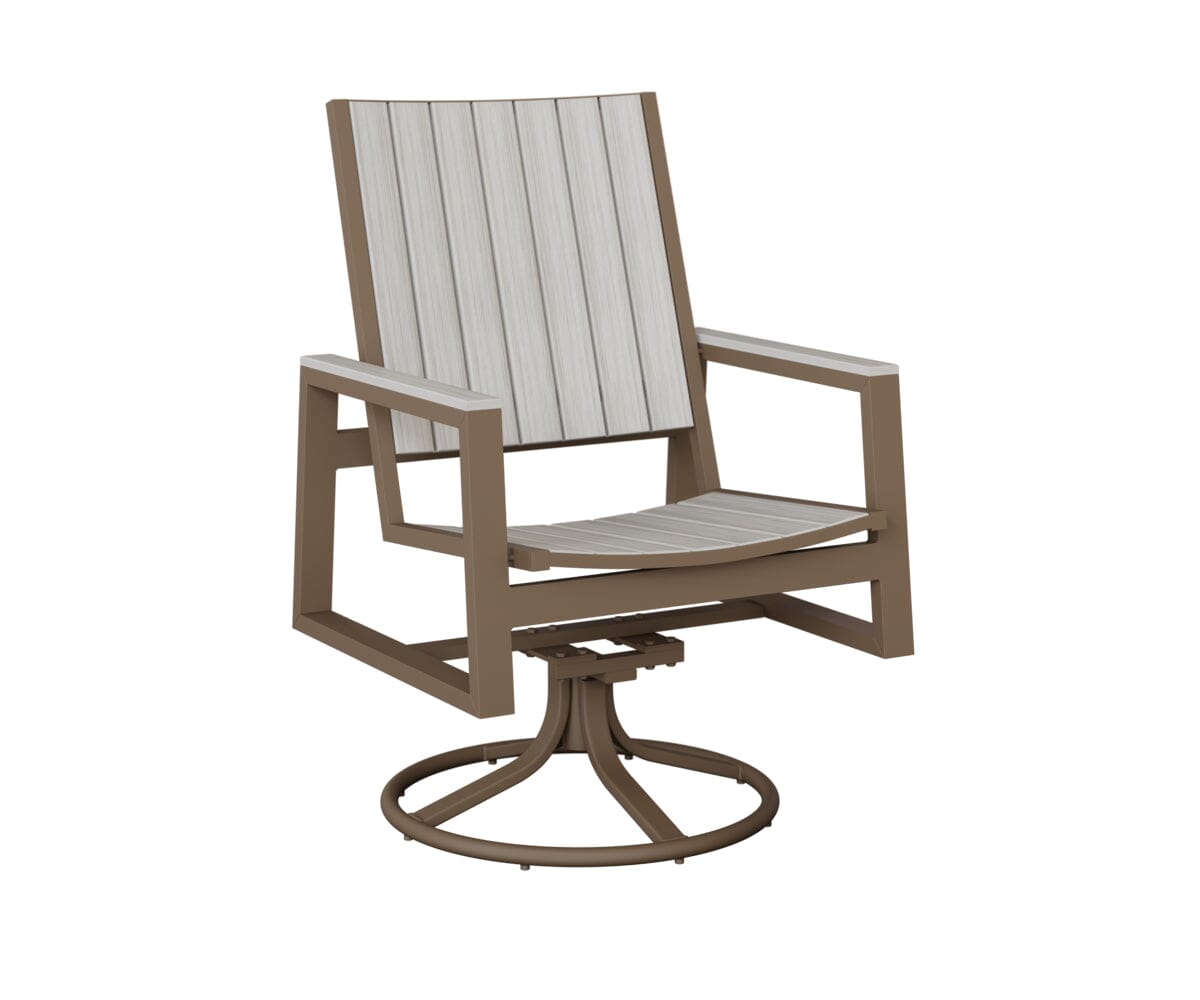Vida Poly Swivel Rocker Dining Chair Dining Chairs Rockwood Outdoor Furniture Clay Natural Finish: Seashell 