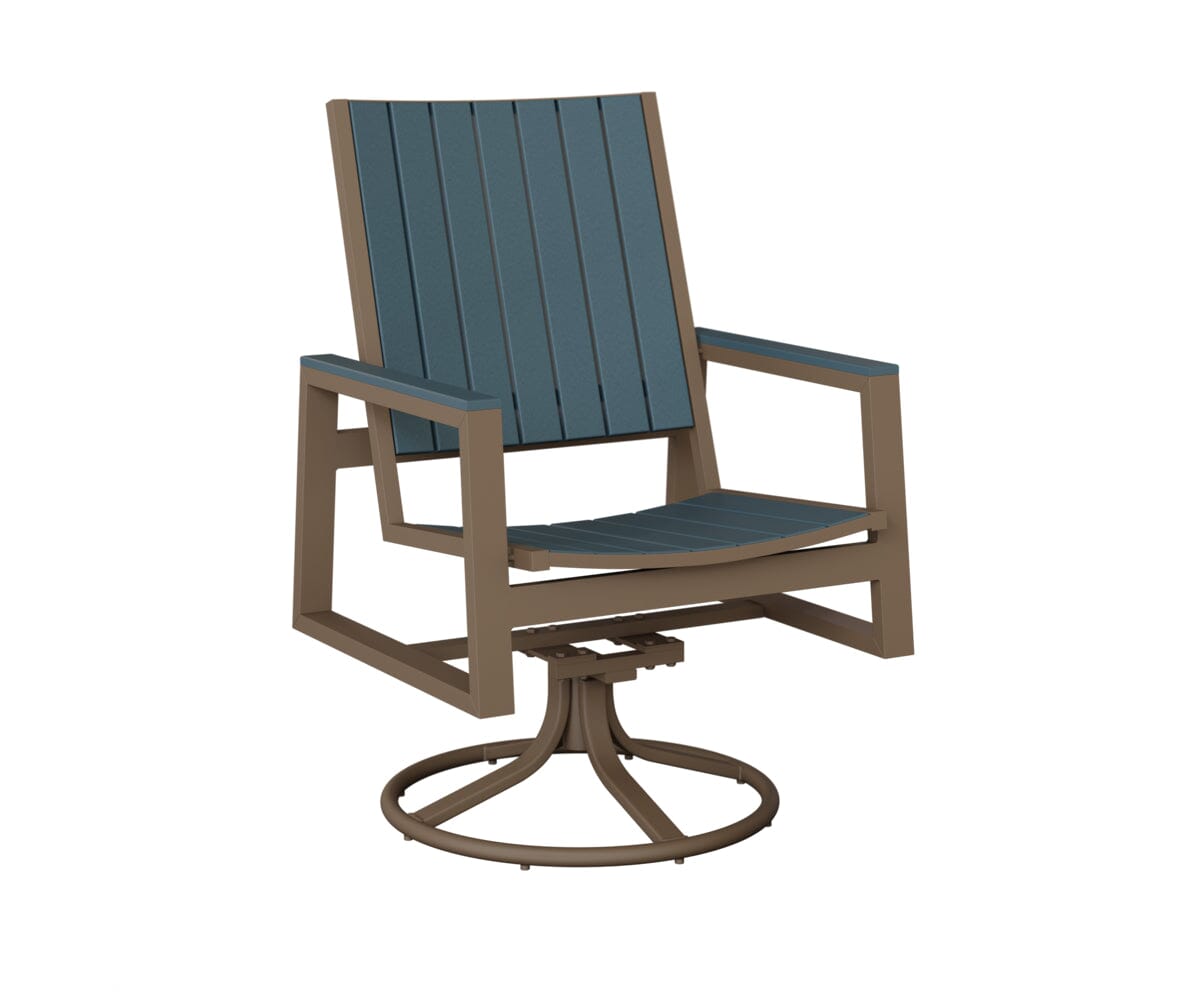 Vida Poly Swivel Rocker Dining Chair Dining Chairs Rockwood Outdoor Furniture Clay Slate 
