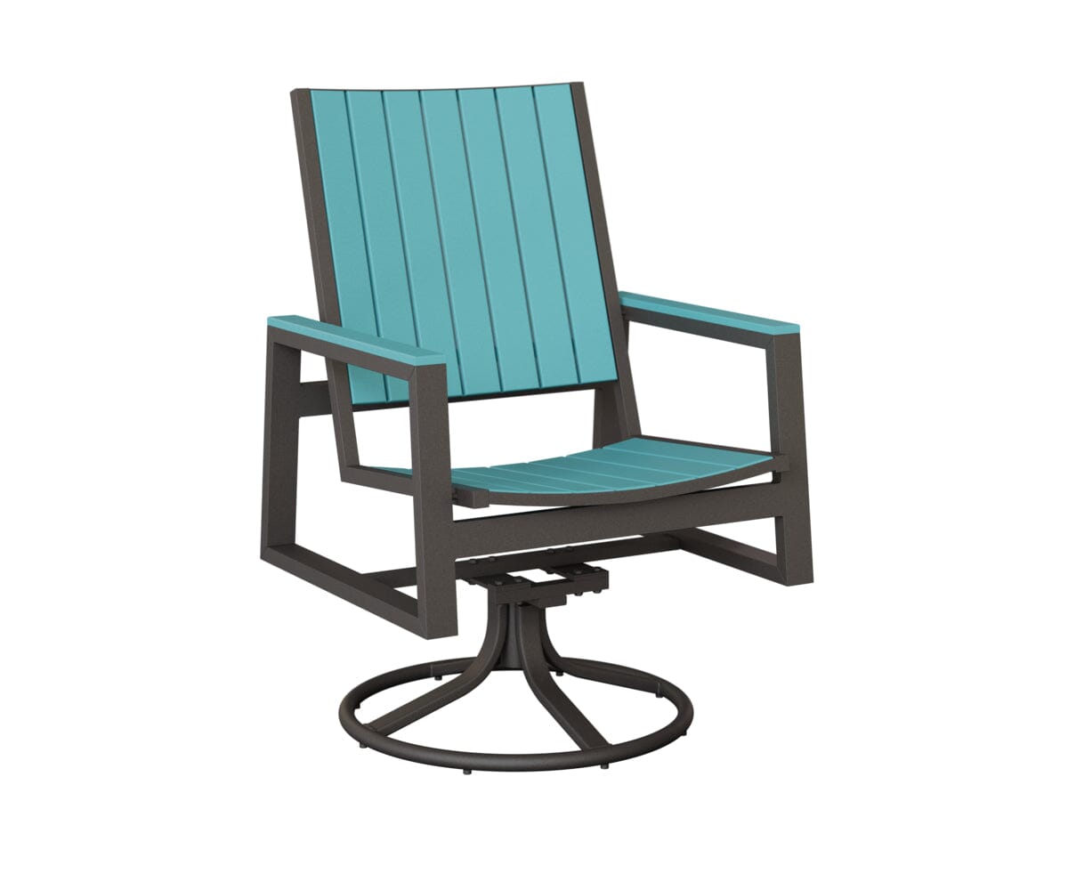Vida Poly Swivel Rocker Dining Chair Dining Chairs Rockwood Outdoor Furniture Granite Speckle Aruba Blue 