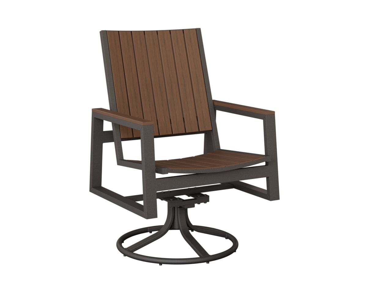 Vida Poly Swivel Rocker Dining Chair Dining Chairs Rockwood Outdoor Furniture Granite Speckle Natural Finish: Brazilian Walnut 